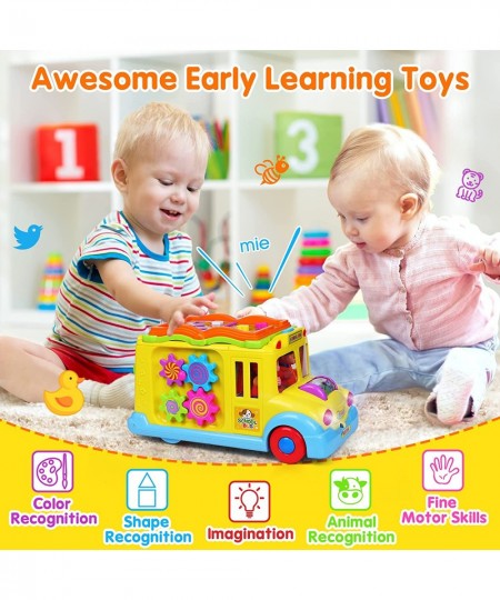 School Bus Toys for 1 Year Old Boy Girl Gifts Baby Boy Toys 12-18 Months Musical Toys for Toddlers 1-3 Baby Crawling Learning...