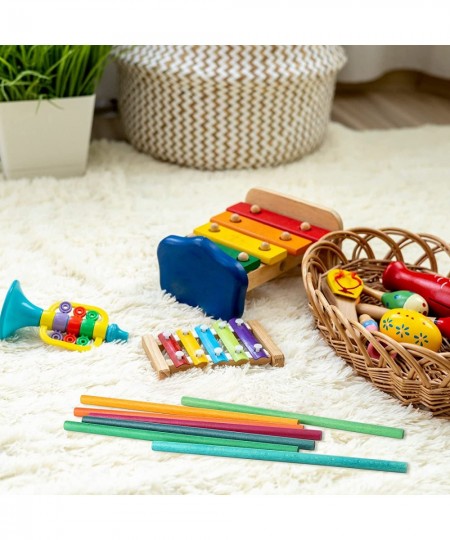 50 Pack Kids Rhythm Sticks Bulk Colored Wood Lummi Sticks Set Wooden Musical Percussion Instruments Music Toys for Children T...