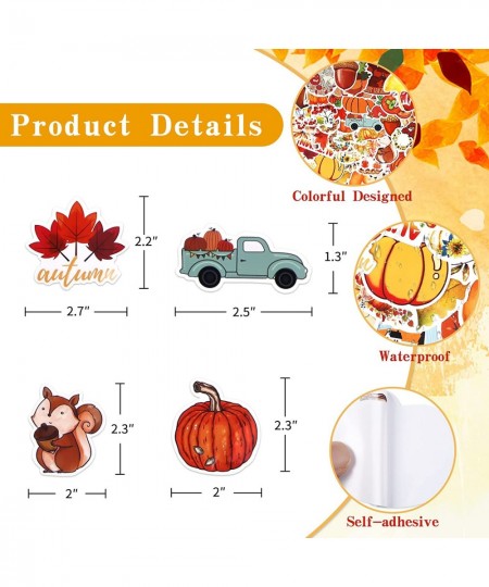 100PCS Fall Stickers Thanksgiving Stickers for Kids Teens Scrapbook Stickers Waterproof Autumn Decals for Laptop Scrapbooking...