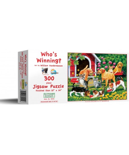 Who's Winning? 300 Piece Cats Jigsaw Puzzle $22.41 - Jigsaw Puzzles