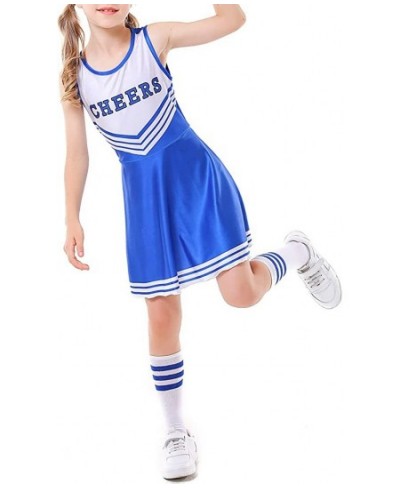 Cheerleader Costume for Girls Girls High School Cheerleading Uniform Dress Outfit with Stockings 2 Pom Poms $36.87 - Kids' Co...