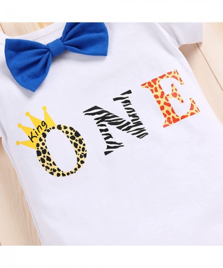 Baby Boys 1st Birthday Cake Smash Outfit Bowtie Romper Suspenders Shorts Pants Set with Lion Headband 4PCS Photo Props $22.21...