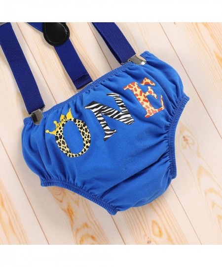 Baby Boys 1st Birthday Cake Smash Outfit Bowtie Romper Suspenders Shorts Pants Set with Lion Headband 4PCS Photo Props $22.21...