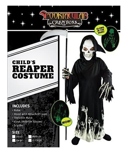 Kids Grim Reaper Glow in the Dark Deluxe Phantom Costume $42.57 - Kids' Costumes