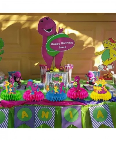 Barney Birthday Party Supplies 8pcs Barney Theme Table Decorations Honeycomb Centerpieces Barney Birthday Decorations $22.37 ...