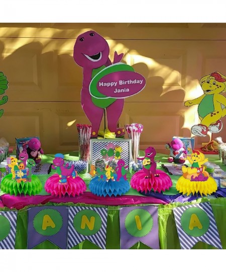 Barney Birthday Party Supplies 8pcs Barney Theme Table Decorations Honeycomb Centerpieces Barney Birthday Decorations $22.37 ...