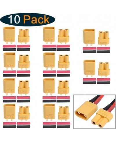 10 Pairs XT30 Connectors Male Female Power Plugs with Heat Shrink Tubing for RC Lipo Battery Pack $15.69 - Hobby Remote & App...