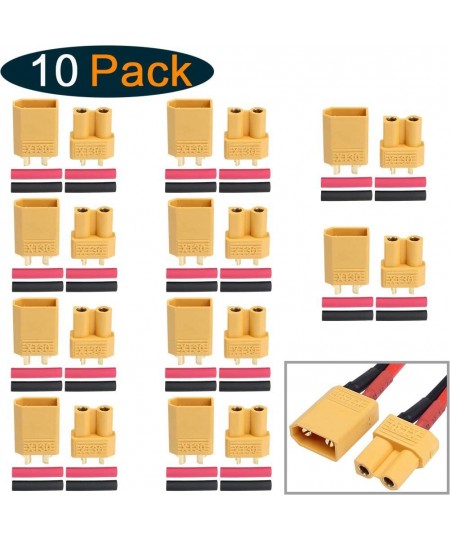 10 Pairs XT30 Connectors Male Female Power Plugs with Heat Shrink Tubing for RC Lipo Battery Pack $15.69 - Hobby Remote & App...