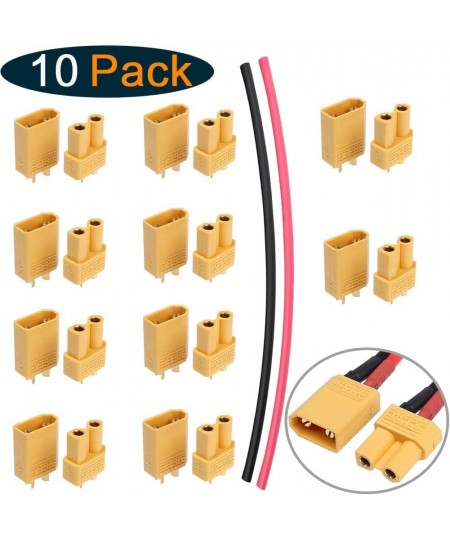 10 Pairs XT30 Connectors Male Female Power Plugs with Heat Shrink Tubing for RC Lipo Battery Pack $15.69 - Hobby Remote & App...