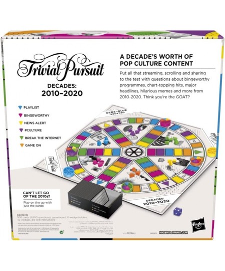 Trivial Pursuit Decades 2010 to 2020 Board Game for Adults and Teens Pop Culture Trivia Game Ages 16 and Up $85.12 - Board Games