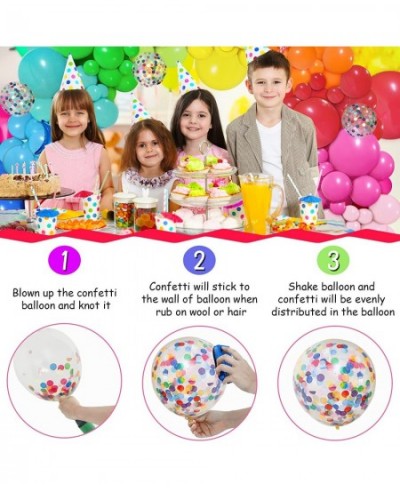 146pcs Rainbow Balloons Garland Arch Kit 12 Assorted Multicolor and Confetti Balloons for Birthday Color Party Anniversary Fe...