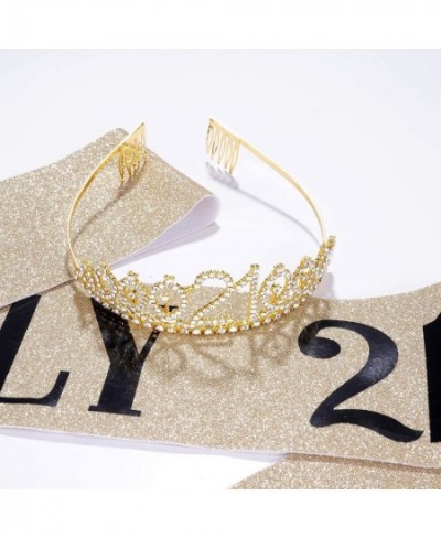 21st Birthday Decorations for Her Birthday Sash & Tiara Set Happy Birthday Gifts Birthday Sash and Crown for Women 21 Birthda...