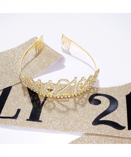 21st Birthday Decorations for Her Birthday Sash & Tiara Set Happy Birthday Gifts Birthday Sash and Crown for Women 21 Birthda...