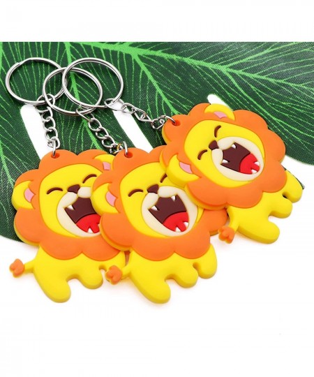 Cute Lion Keychain Birthday Party Favors 24 Sets Goodie Bags Gifts with Thank You Kraft Tags And White Gift Bags For Kid Jung...