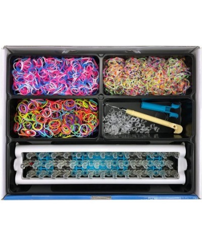 Rainbow Loom® Bracelet Craft Kit Features Carrying Case 8 Bracelet Instructions Bracelet Display Rack 1800 Colorful Bands Mak...