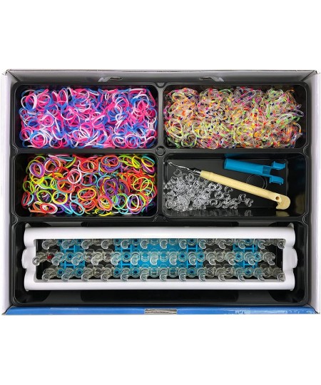 Rainbow Loom® Bracelet Craft Kit Features Carrying Case 8 Bracelet Instructions Bracelet Display Rack 1800 Colorful Bands Mak...