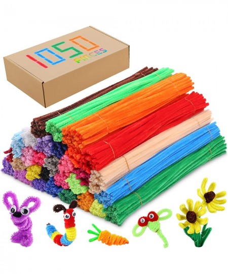 Pipe Cleaners Chenille Stems 1050 Pieces 30 Assorted Colors for Craft Arts Creative DIY Projects Decorations 6mm x 12inch Fuz...