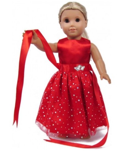 18 inch Girl Doll Clothes and Accessories - Beautiful Red Dress with Dots Outfit for 18 Inch Dolls $17.53 - Dolls