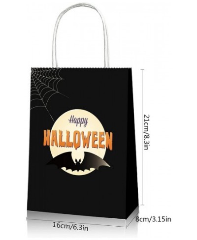 12 Pcs Halloween Paper Treat Bags Trick or Treat Halloween Candy Bags Glow in The Dark Bags with Handles for Halloween Party ...