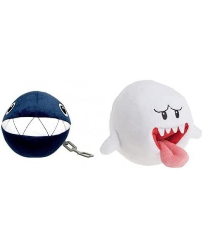 Super Mario All Star Collection 1592 Chain Chomp Stuffed Plush 5" Multicolor & Super Mario All Star Collection 1428 Ghost Boo...