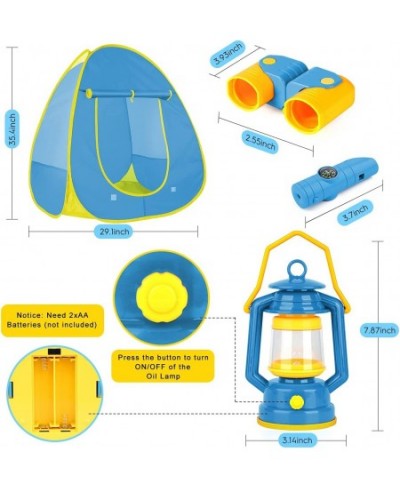 Kids Camping Play Tent Toys for 3 4 5 6 7 Year Old Boys Girls Pretend Play with Campfire / Fruits/ BBQ/ Exploration Bug Catch...