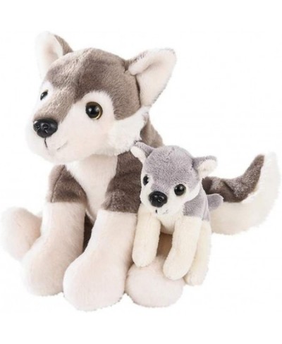 Forest & Twelfth Mom and Baby Mini Wolf Stuffed Animals for Boys and Girls Baby Shower Decorations Nursery Decor Zoo Animals ...