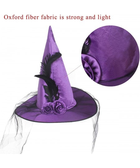 Magic Master Purple Witch Hat for Halloween Party Hats for Women & Girls Women's Witch Hats with Roses & Feathers(Purple) $18...