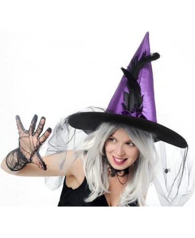 Magic Master Purple Witch Hat for Halloween Party Hats for Women & Girls Women's Witch Hats with Roses & Feathers(Purple) $18...