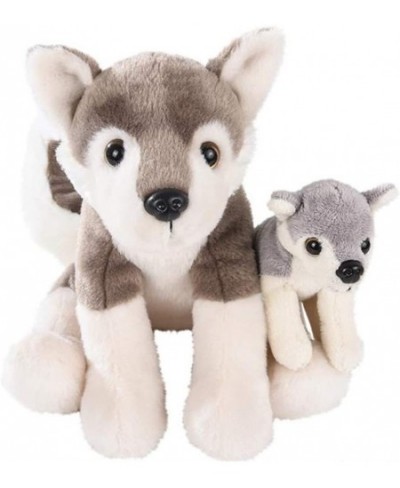 Forest & Twelfth Mom and Baby Mini Wolf Stuffed Animals for Boys and Girls Baby Shower Decorations Nursery Decor Zoo Animals ...