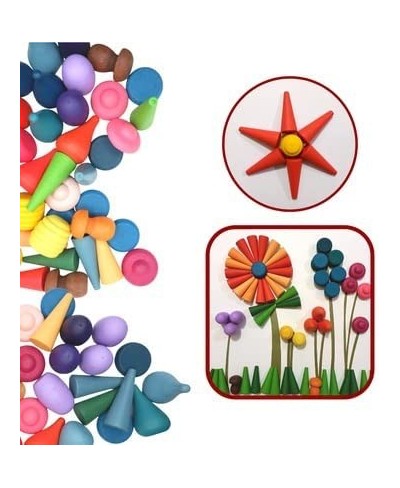 90 Pcs Loose Parts Play Materials - Open Ended Toys for 3+ Year Old - Montessori Pretend Play Wood Sensory Toys for Preschool...