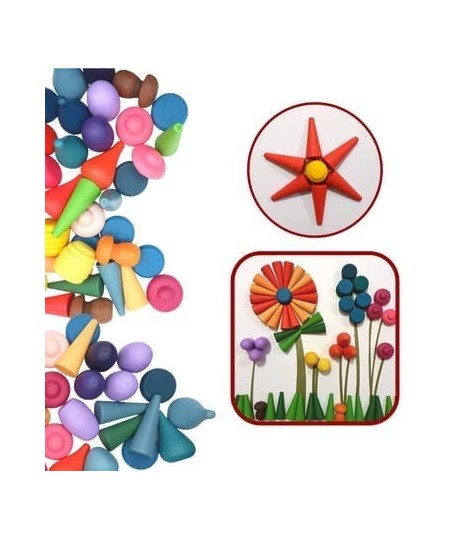 90 Pcs Loose Parts Play Materials - Open Ended Toys for 3+ Year Old - Montessori Pretend Play Wood Sensory Toys for Preschool...