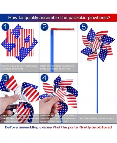 4th of July Decorations 130PCS Patriotic Party Favors Includes Temporary Tattoo Stickers Necklaces Pinwheels for Fourth of Ju...