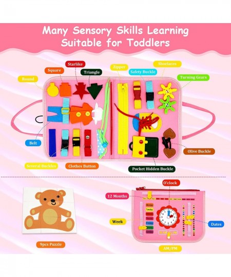 Busy Board Montessori Toys for Toddlers 25 in 1 Preschool Educational Activities Developing Sensory Basic Life-Skills Learnin...