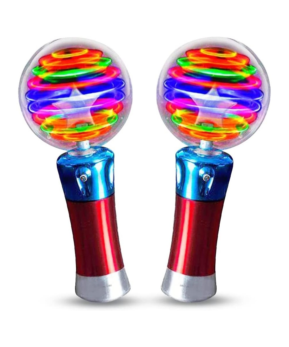 7.5 Inch Light Up Magic Ball Toy Wands for Kids Set of 2 Flashing LED Wands for Boys and Girls Thrilling Spinning Light Show ...