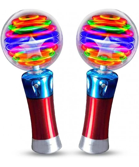 7.5 Inch Light Up Magic Ball Toy Wands for Kids Set of 2 Flashing LED Wands for Boys and Girls Thrilling Spinning Light Show ...