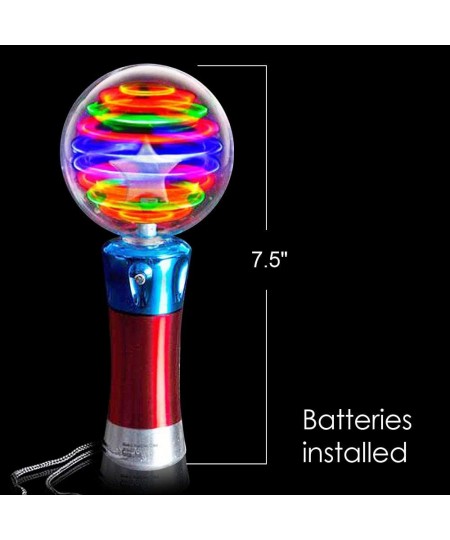 7.5 Inch Light Up Magic Ball Toy Wands for Kids Set of 2 Flashing LED Wands for Boys and Girls Thrilling Spinning Light Show ...