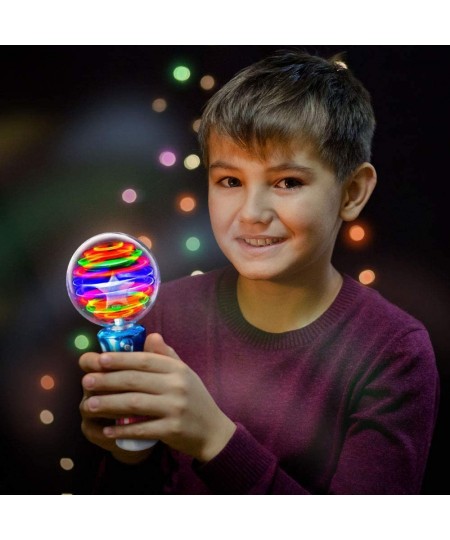 7.5 Inch Light Up Magic Ball Toy Wands for Kids Set of 2 Flashing LED Wands for Boys and Girls Thrilling Spinning Light Show ...