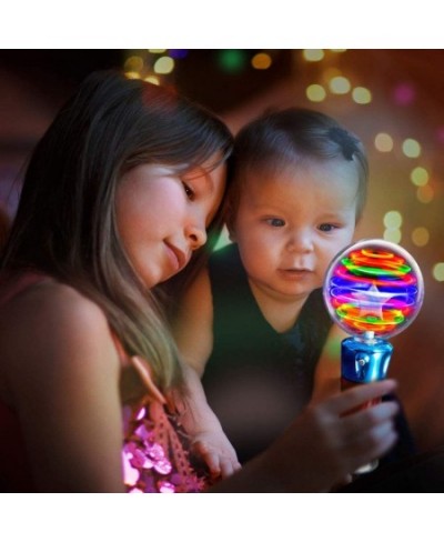 7.5 Inch Light Up Magic Ball Toy Wands for Kids Set of 2 Flashing LED Wands for Boys and Girls Thrilling Spinning Light Show ...