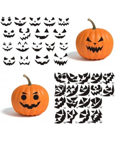 Pumpkin Decorating Stickers Kits Props Etching Pumpkin Template 18 Sheets Make Your Own Jack-O-Lantern Face Craft Decals Hall...