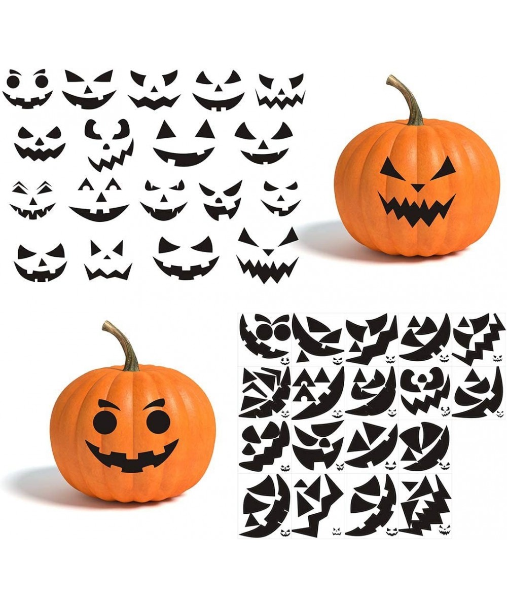 Pumpkin Decorating Stickers Kits Props Etching Pumpkin Template 18 Sheets Make Your Own Jack-O-Lantern Face Craft Decals Hall...