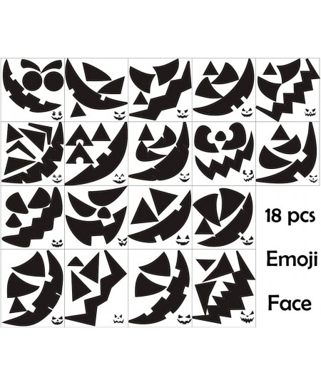 Pumpkin Decorating Stickers Kits Props Etching Pumpkin Template 18 Sheets Make Your Own Jack-O-Lantern Face Craft Decals Hall...