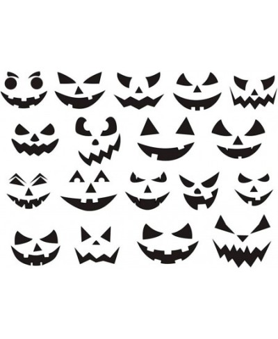 Pumpkin Decorating Stickers Kits Props Etching Pumpkin Template 18 Sheets Make Your Own Jack-O-Lantern Face Craft Decals Hall...