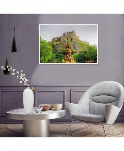 Jigsaw Puzzle 1000 Piece Edinburgh Castle Scotland Fountain Classic Puzzle DIY Kit Wooden Toy Unique Gift Home Decor $50.40 -...