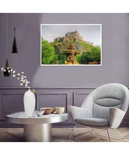 Jigsaw Puzzle 1000 Piece Edinburgh Castle Scotland Fountain Classic Puzzle DIY Kit Wooden Toy Unique Gift Home Decor $50.40 -...