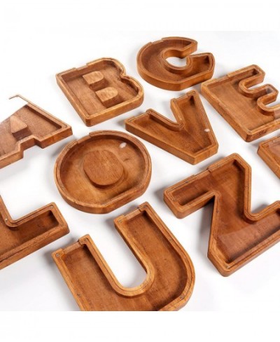 9.1in 26-Letter Large Wooden Kids Letter Piggy Bank DIY Your own Name Coin Piggy Bank Creative Wood Alphabet Letter Bank Mone...