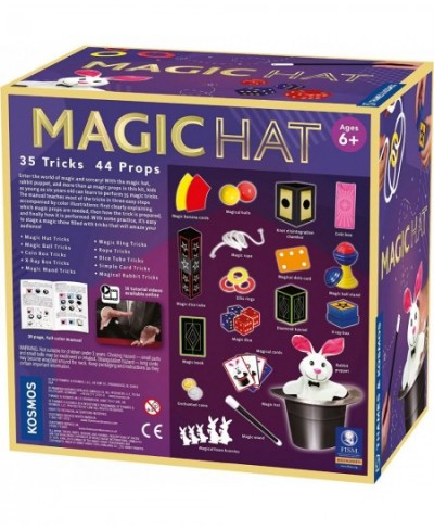 Magic Hat with 35 Tricks | 24-Page Illustrated Instruction in Full Color | for Magicians Ages 6+ $56.81 - Magic Kits & Access...