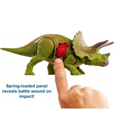 JURASSIC WORLD BATTLE DAMAGE Triceratops $64.17 - Kids' Play Dinosaur & Prehistoric Creature Figures