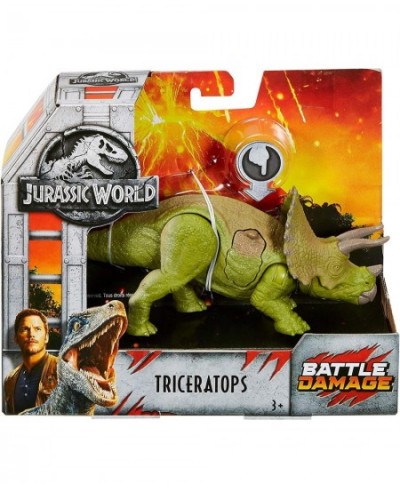 JURASSIC WORLD BATTLE DAMAGE Triceratops $64.17 - Kids' Play Dinosaur & Prehistoric Creature Figures