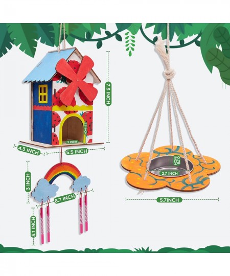 DIY Bird House Kit for Children to Build and Paint with Wind Chimes Bird Feeder Wooden Arts and Crafts for Kids Girls Boys $2...