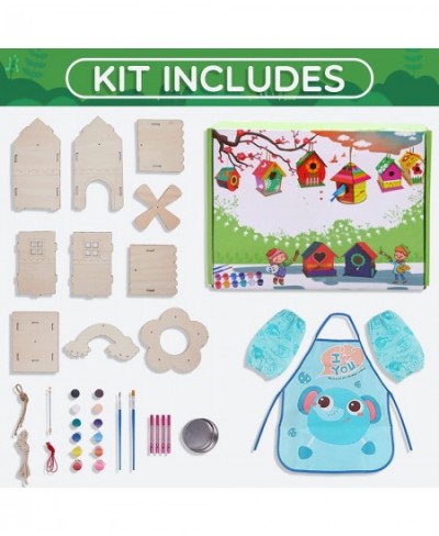 DIY Bird House Kit for Children to Build and Paint with Wind Chimes Bird Feeder Wooden Arts and Crafts for Kids Girls Boys $2...